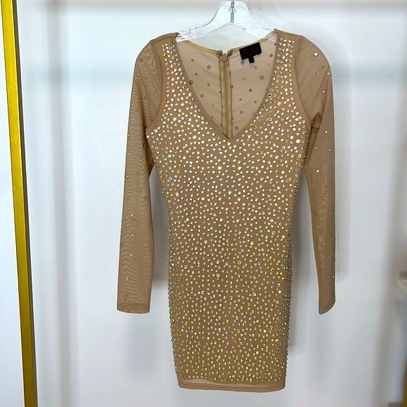 Hot Miami style (0223) Jeweled Dress - sparkly rhinestone, strass, new year - Picture 6 of 8